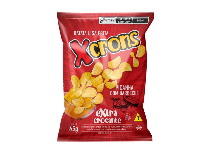 Batata-Xcrons-Extra-Crocante-Sabor-Picanha-com-Barbecue-45g