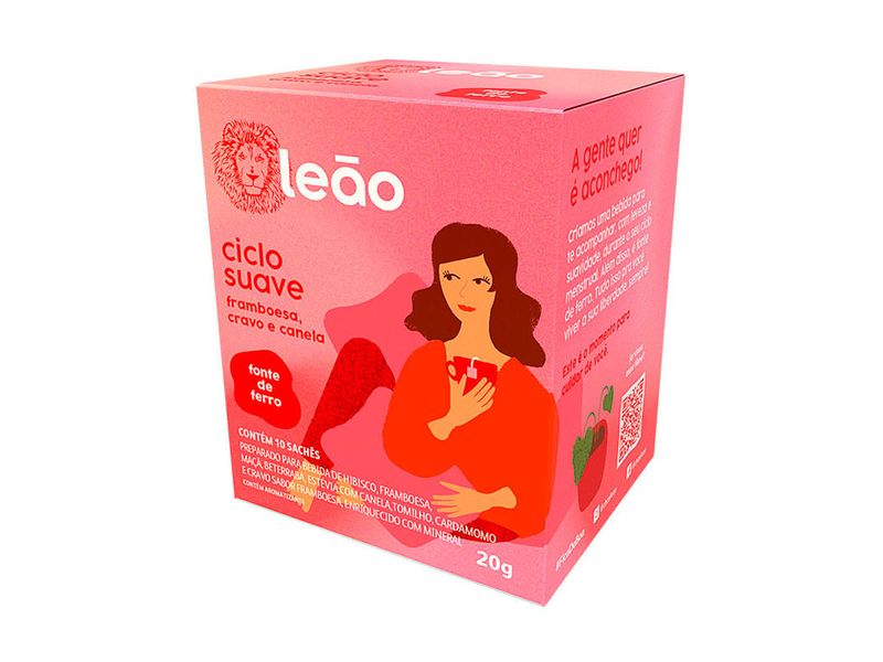 Cha-Leao-Ciclo-Suave-Sabor-Framboesa-Cravo-e-Canela-10-Saches-20g