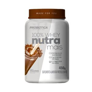 Suplemento Alimentar Probiótica 100% Whey Nutra Mais Sabor Chocolate 450g