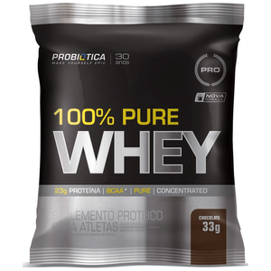 Suplemento Alimentar Protéico 100% Pure Whey Probiótica 1 Sachê Chocolate 33g