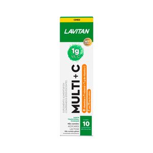 Suplemento Alimentar Multi+C 1g Lavitan Sabor Guaraná 10 Comprimidos Efervescente