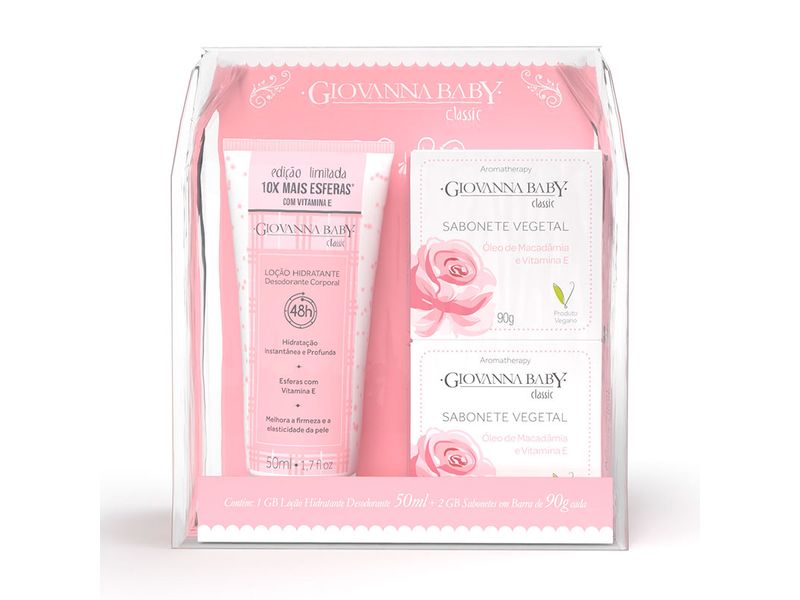 Kit-Locao-Hidratante-Giovanna-Baby-Classic-50ml---Sabonete-Vegetal-Giovanna-Baby-Classic-2-Unidades-90g-Cada