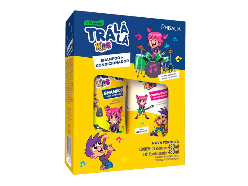 Kit-Shampoo---Condicionador-Tra-la-la-Kids-Sem-Embaraco-480ml-Cada