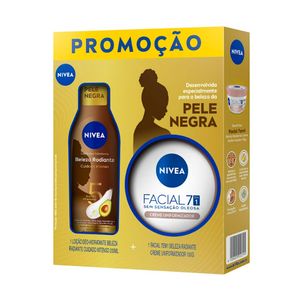 Kit Loção Deo-Hidratante Nivea Beleza Radiante Pele Negra 200ml + Creme Facial Nivea Beleza Radiante 100g