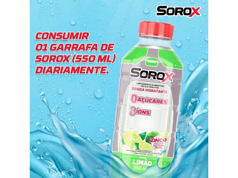 Suplemento Alimentar de Eletrólitos SoroX Sabor Limão 550ml