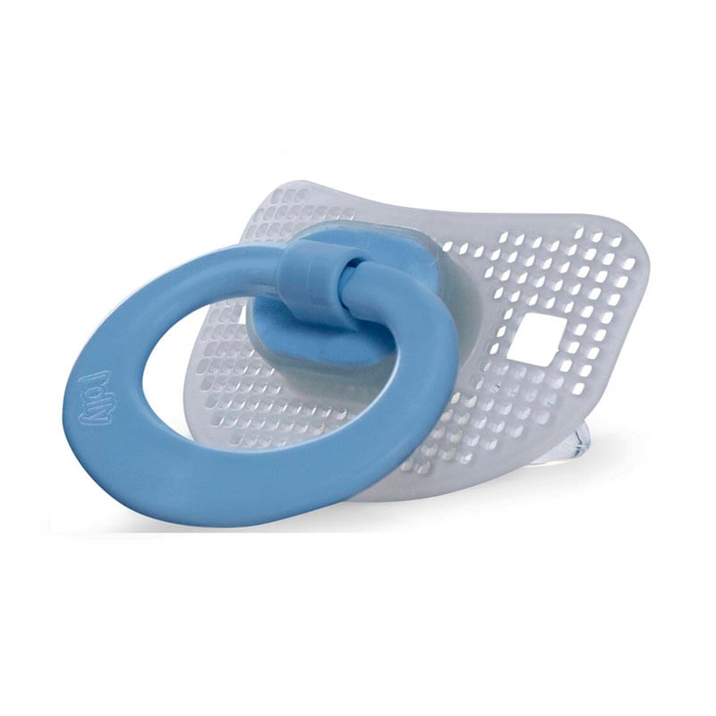 Chupeta Lolly Kinday Net Sil 6+ Meses Azul 1 Unidade
