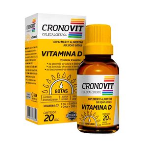 Suplemento Alimentar Cronovit Vitamina D 200 UI Solução Gotas Sabor Limão 20ml