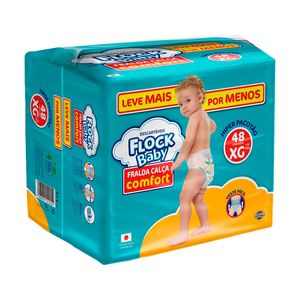Fralda Calça Descartável Flock Baby Comfort Hiper XG 48 Unidades