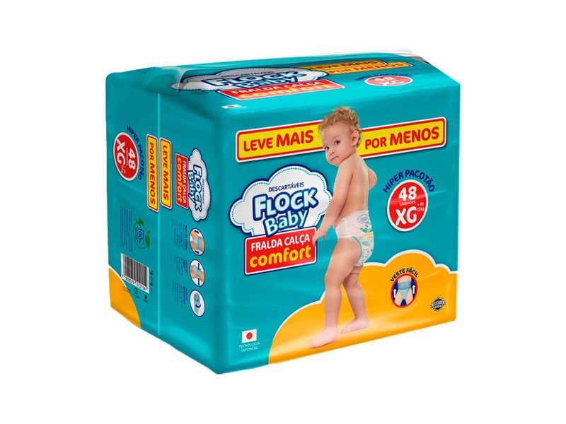 Fralda-Calca-Descartavel-Flock-Baby-Comfort-Hiper-XG-48-Unidades