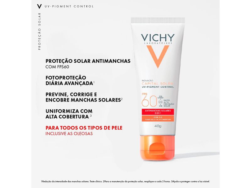 Protetor-Solar-Facial-Vichy-Capital-Soleil-UV-Pigment-Control-FPS60-Cor-4.0-40g