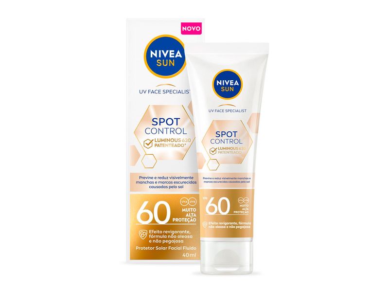 Protetor-Solar-Facial-Nivea-Sun-Fluido-Spot-Control-Luminous-630-FPS60-40ml