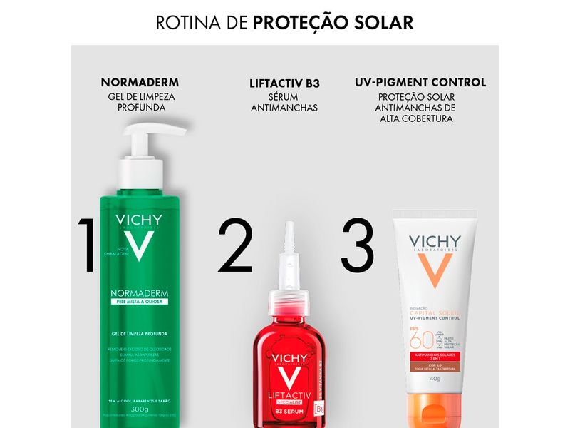 Protetor Solar Facial Vichy Capital Soleil UV-Pigment Control FPS60 Cor 5.0 40g