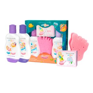 Kit Infantil Giovanna Baby Gaby Hora Do Banho Shampoo 200ml + Condicionador 200ml + Sabonete em Barra 90g + 1 Esponja de Banho Rosa