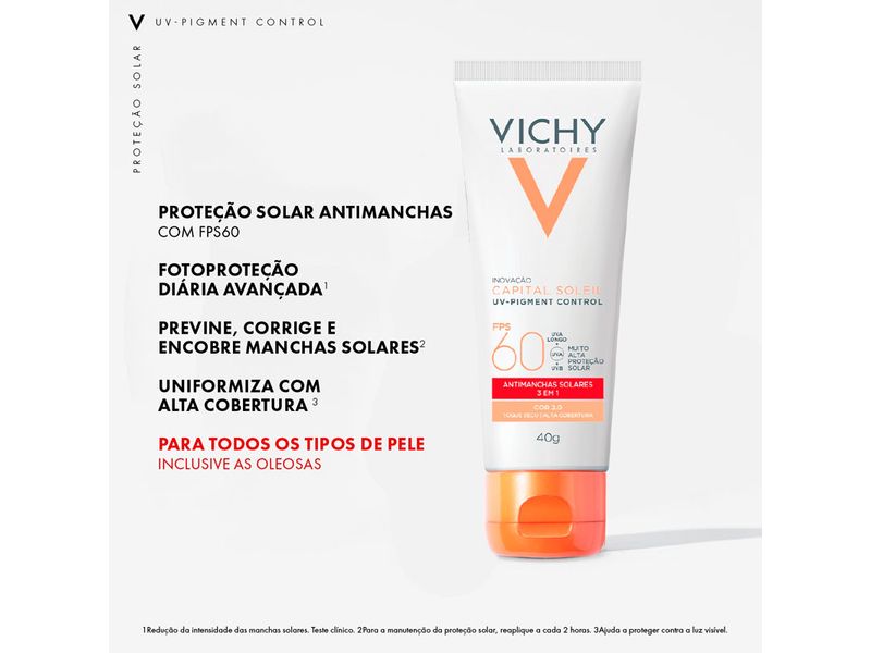 Protetor-Solar-Facial-Vichy-Capital-Soleil-UV-Pigment-Control-FPS60-Cor-2.0-40g