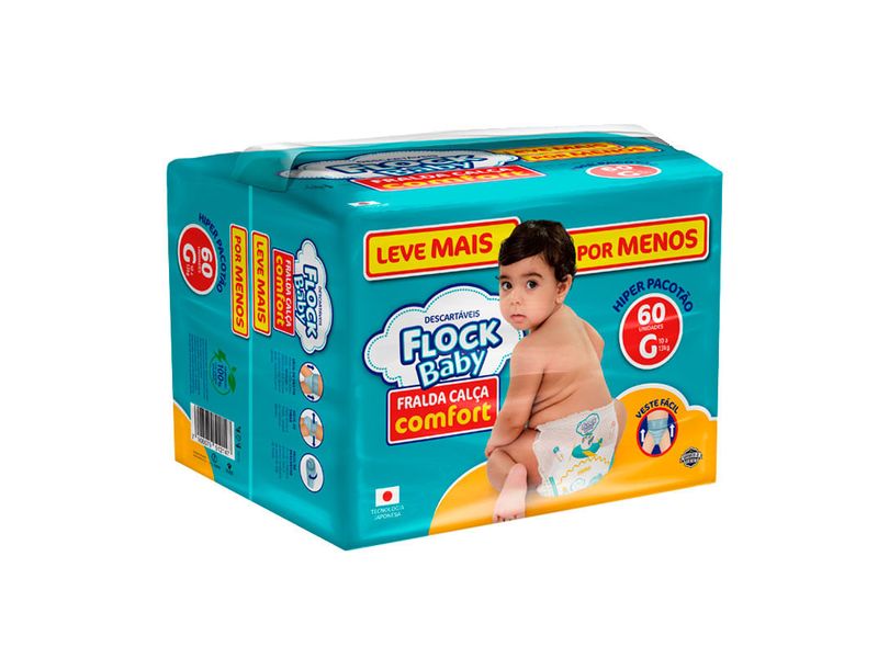 Fralda-Calca-Descartavel-Flock-Baby-Comfort-Hiper-G-60-Unidades