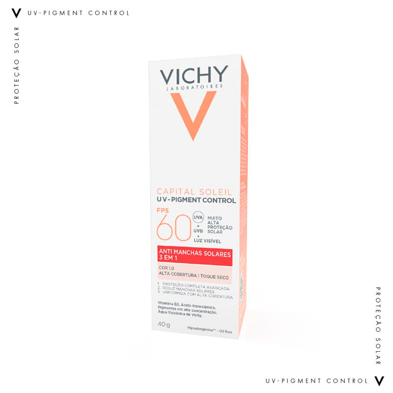 Protetor Solar Facial Vichy Uv Pigment Control Cor 1.0 Fps60 40g - PanVel  Farmácias