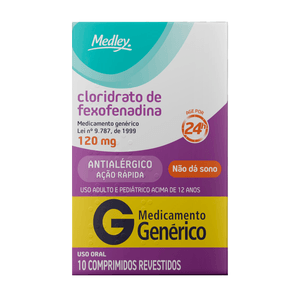 Cloridrato de Fexofenadina 120mg Medley 10 Comprimidos Revestidos