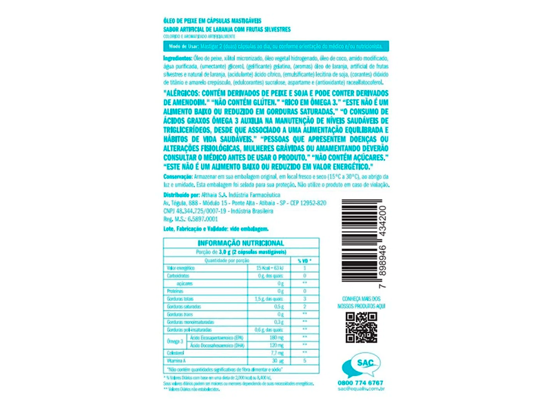 Omega-3-Pro-Kids-Oil-Equaliv-Sabor-Laranja-com-Frutas-Silvestres-30-Capsulas-Mastigaveis