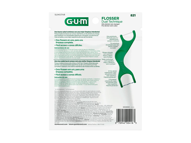 Fio-Dental-G.U.M-Flosser-Dual-Technique-Sabor-Menta-20-Unidades