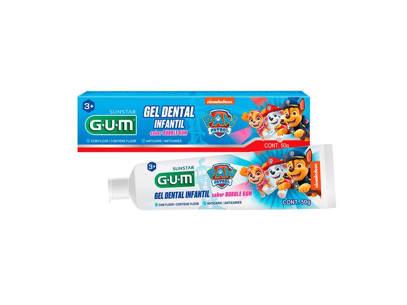Gel-Dental-Infantil-G.U.M-Patrulha-Canina-Sabor-Bubble-Gum-50g