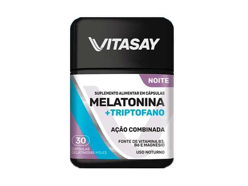 Suplemento-Alimentar-Vitasay-Noite-Melatonina---Triptofano-30-Capsulas-Gelatinosas-Moles