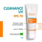 Protetor-Solar-Facial-Avene-Cleanance-UV-Antioleosidade-Cor-Medio-FPS70-40g