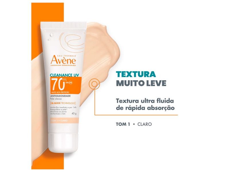 Protetor-Solar-Facial-Avene-Cleanance-UV-Antioleosidade-Cor-Claro-FPS70-40g