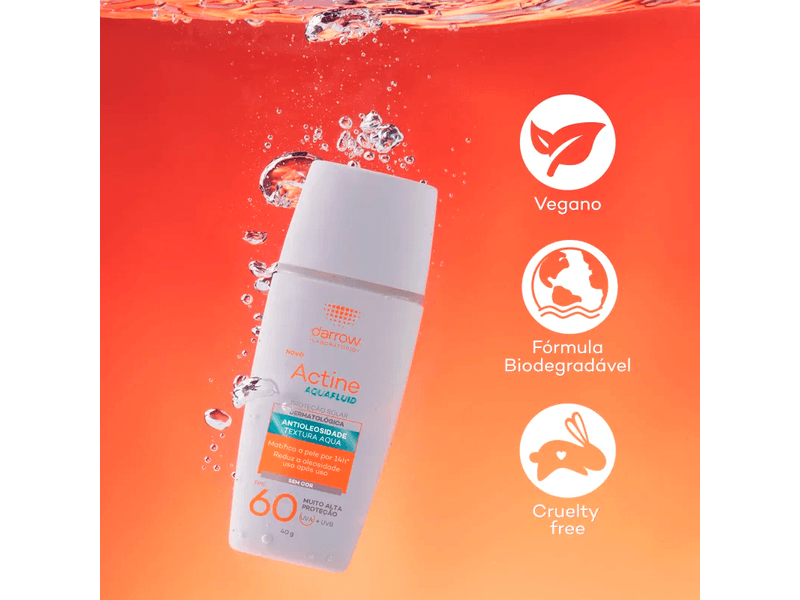 Protetor-Solar-Facial-Darrow-Actine-Aquafluid-Sem-Cor-FPS60-40g