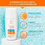 Protetor-Solar-Facial-Darrow-Actine-Aquafluid-Cor-1.5-Claro-Medio-FPS60-40g