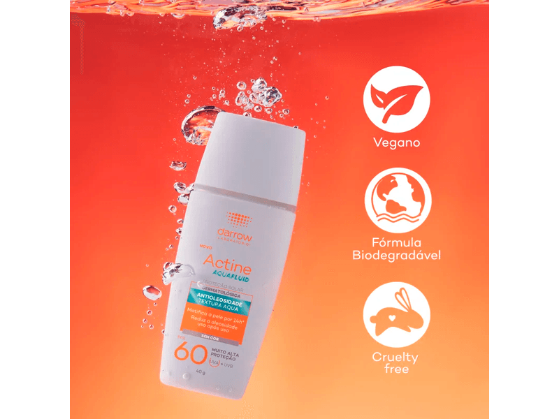 Protetor-Solar-Facial-Darrow-Actine-Aquafluid-Cor-1.5-Claro-Medio-FPS60-40g