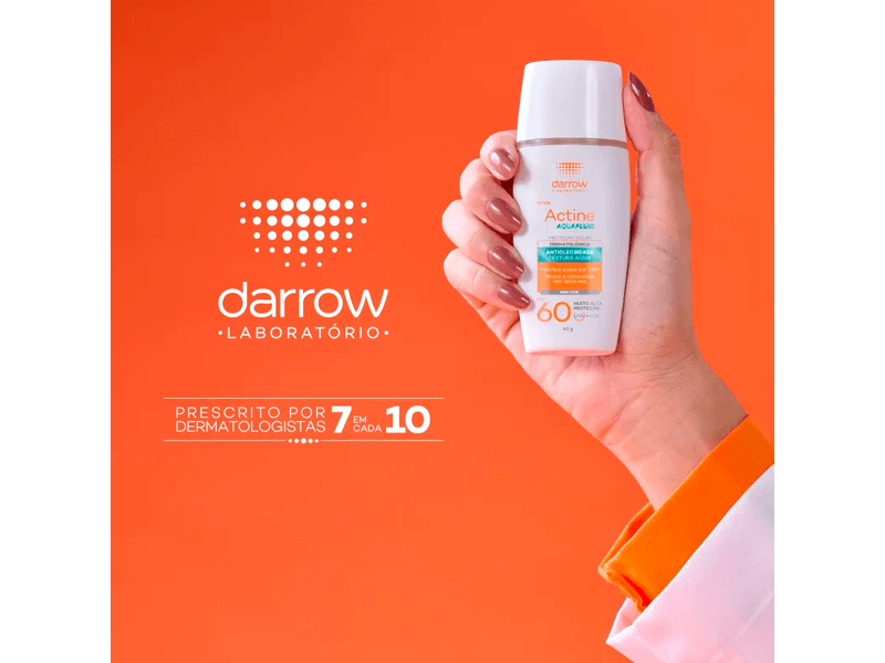 Protetor-Solar-Facial-Darrow-Actine-Aquafluid-Cor-1.5-Claro-Medio-FPS60-40g