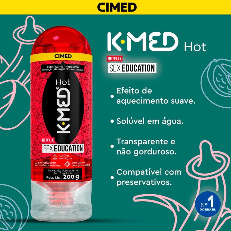 Lubrificante Íntimo K-Med Hot Netflix Sex Education 200g