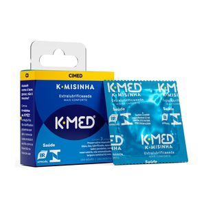 Preservativo Masculino K-Misinha K-Med Extra Lubrificado 3 Unidades