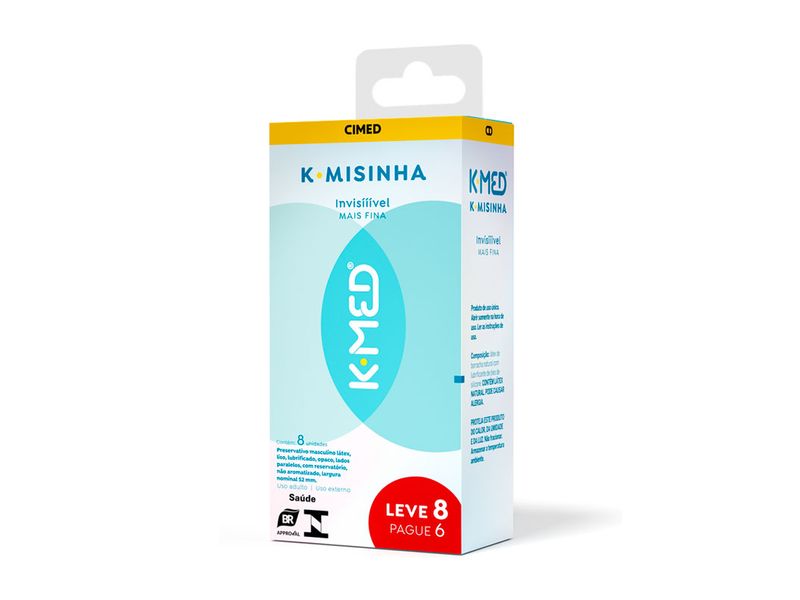 Preservativo-Masculino-Lubrificado-K-Med-K-Misinha-Invisivel-Leve-8-Pague-6-Unidades
