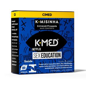 Preservativo Masculino K-Misinha K-Med Extra Lubrificado Sex Education 3 Unidades