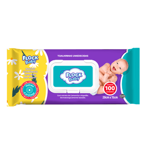 Toalhas Umedecidas Flock Baby Camomila 100 Unidades