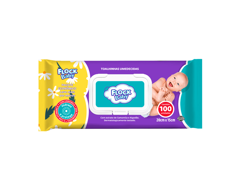 Toalhas-Umedecidas-Flock-Baby-Camomila-100-Unidades