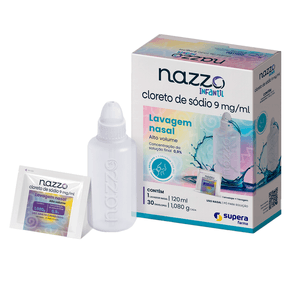 Nazzo Alto Volume Infantil 0,9% Pó Para Solução Nasal 30 Envelopes + Lavador Nasal