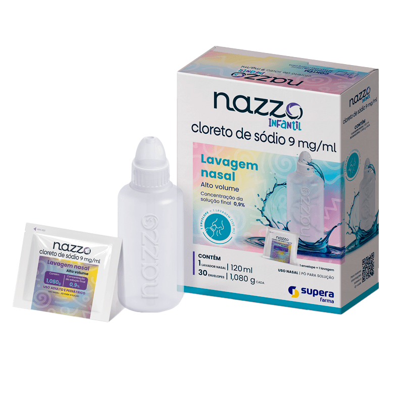 Nazzo Alto Volume Infantil 0,9% Pó Para Solução Nasal 30 Envelopes ...