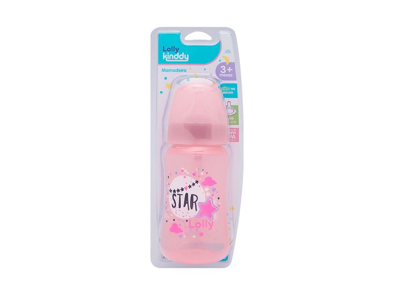 Mamadeira-Lolly-Kinddy-Big-Star-3--Meses-Rosa-330ml