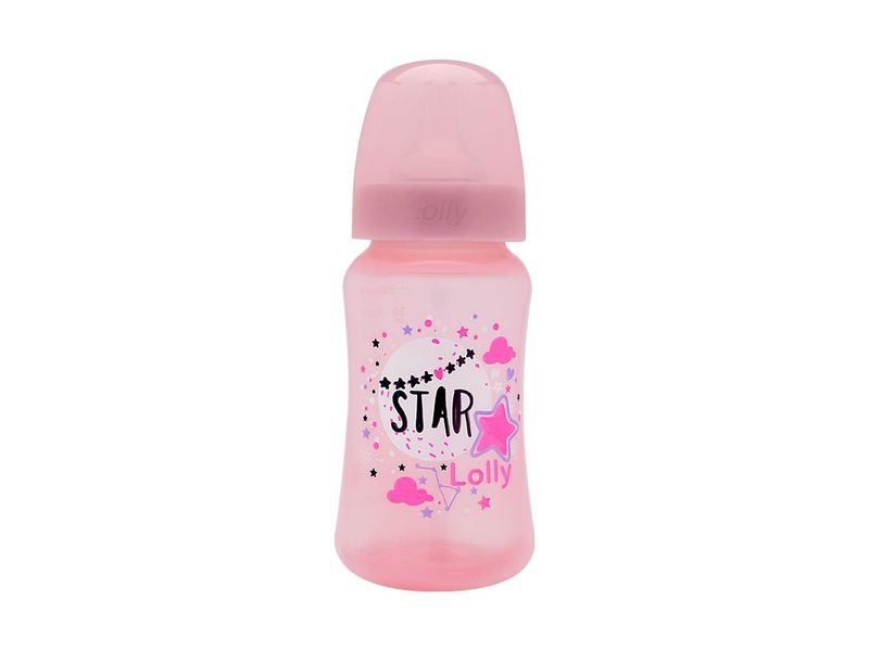 Mamadeira-Lolly-Kinddy-Big-Star-3--Meses-Rosa-330ml