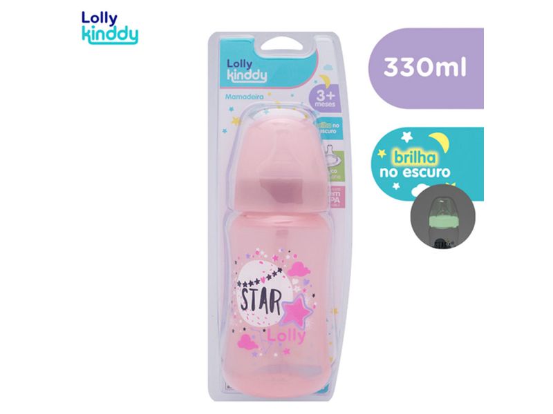 Mamadeira-Lolly-Kinddy-Big-Star-3--Meses-Rosa-330ml