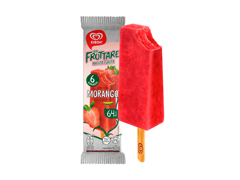 Sorvete Picolé Kibon Fruttare Muita Fruta Morango 75g