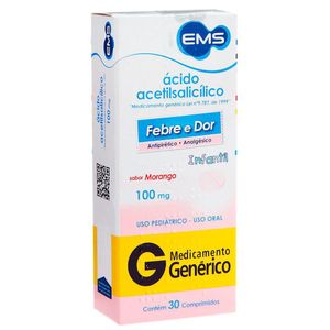 Ácido Acetilsalicílico 100mg EMS 30 comprimidos