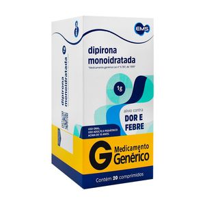Dipirona Monoidratada 1g EMS 20 Comprimidos