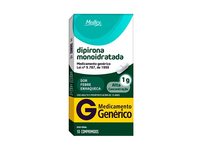 Dipirona-Monoidratada-1g-Medley-10-Comprimidos