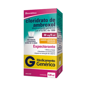 Cloridrato de Ambroxol 30mg/5ml Biosintética Sabor Laranja e Pêssego 120ml