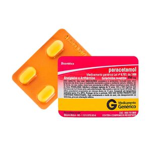 Paracetamol 750mg Biosintética 4 Comprimidos Revestidos