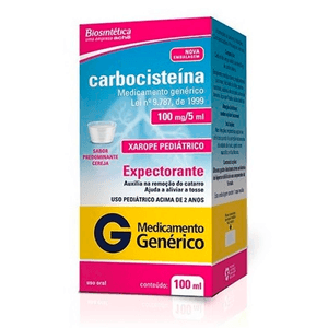 Carbocisteína 100mg/5ml Biosintética Xarope Pediátrico 100ml + Copo Medidor