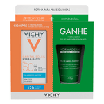 Kit-Protetor-Solar-Facial-Vichy-Capital-Soleil-Hydra-Matte-FPS50-30g---Gel-de-Limpeza-Facial-De-Limpeza-Profunda-Vichy-Normaderm-Pele-Mista-a-Oleosa-40g